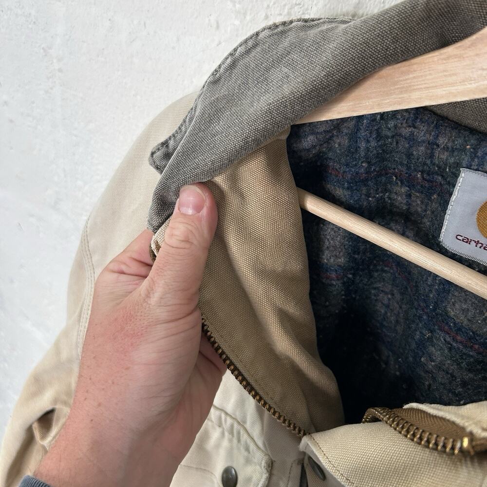 Vintage Carhartt Wool-Lined Cropped Duster Coat “Sand” - Picture 13 of 14